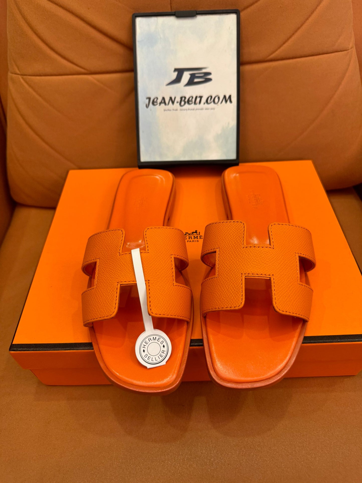 Hermès Oran sandals orange sunset