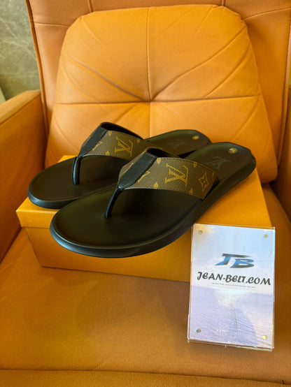 Louis Vuitton flip flop monogram thong slide in brown