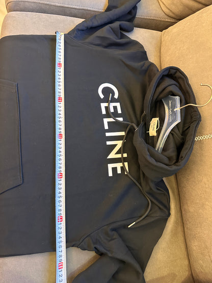 Celine hoody loose hoodie in cotton fleece black