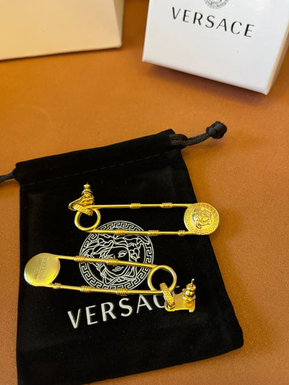 Versace la medusa pin drop earrings