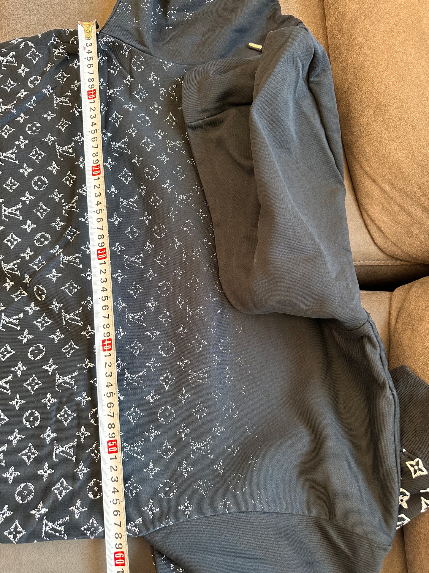 Louis Vuitton monogram gradient knit hoodie in black