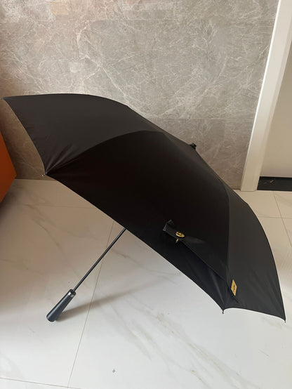 Chanel folding umbrella with case black gold