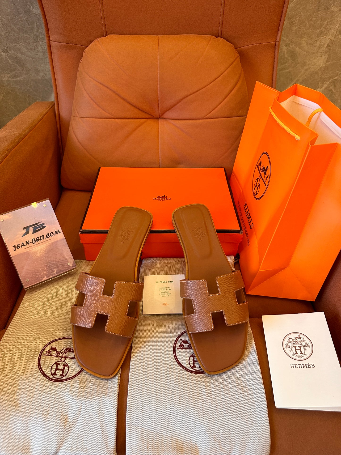 Hermes slippers oran sandal brown