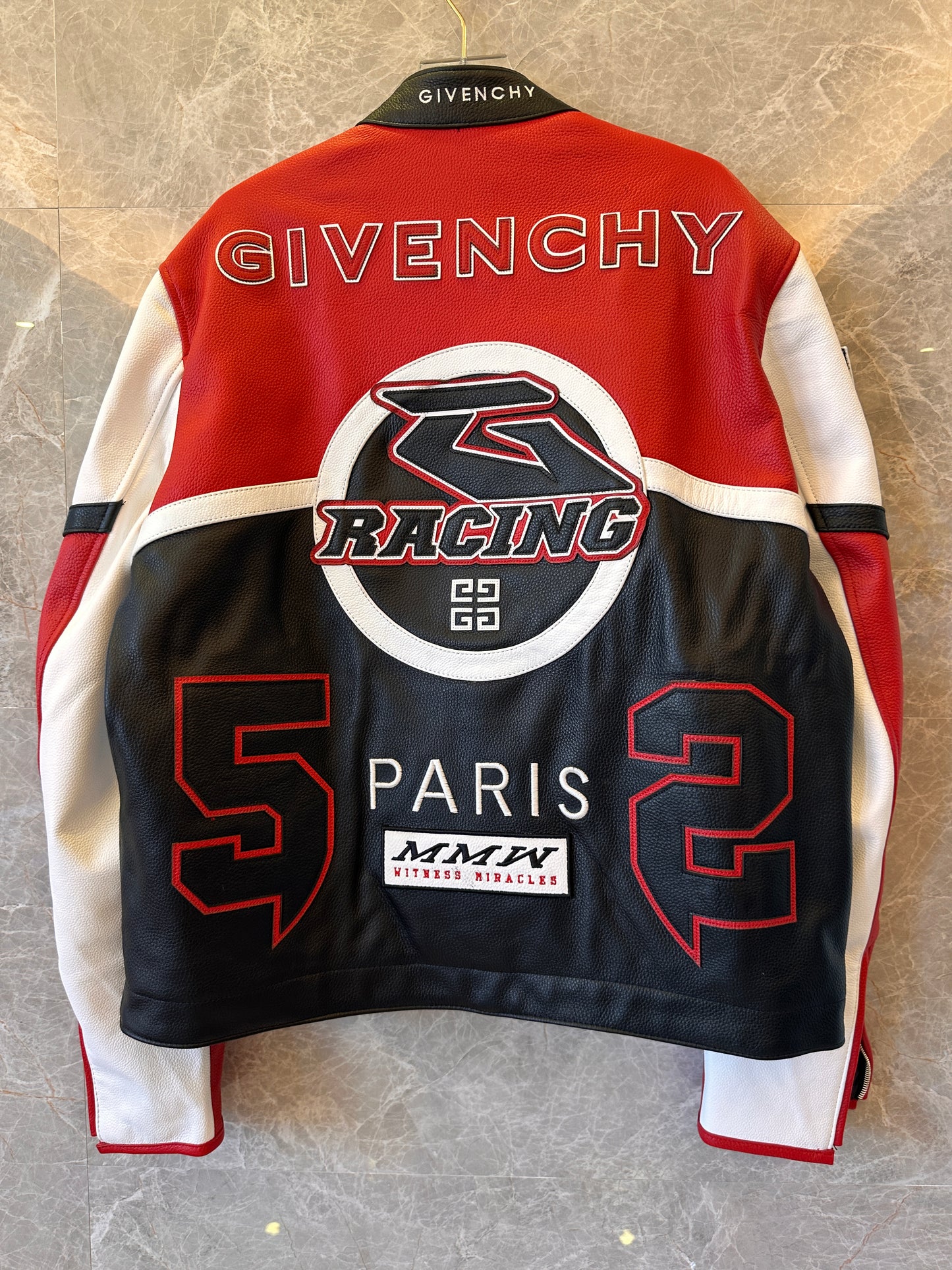 Givenchy calfskin full leather racer jacket