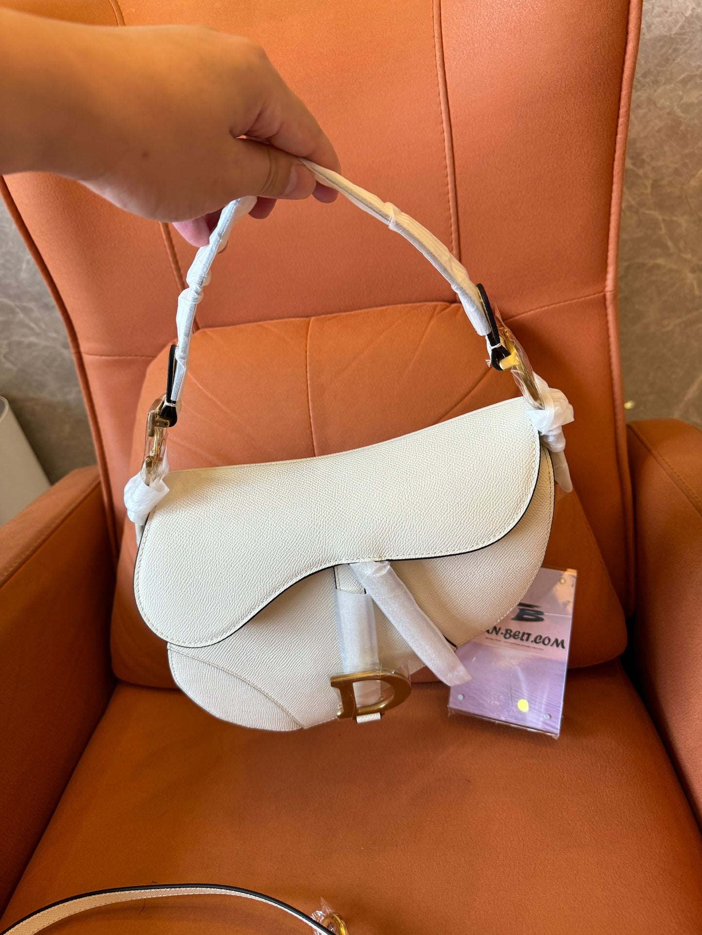 Dior saddle bag for women white