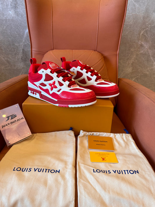 Louis Vuitton LV skate sneaker red white for unisex