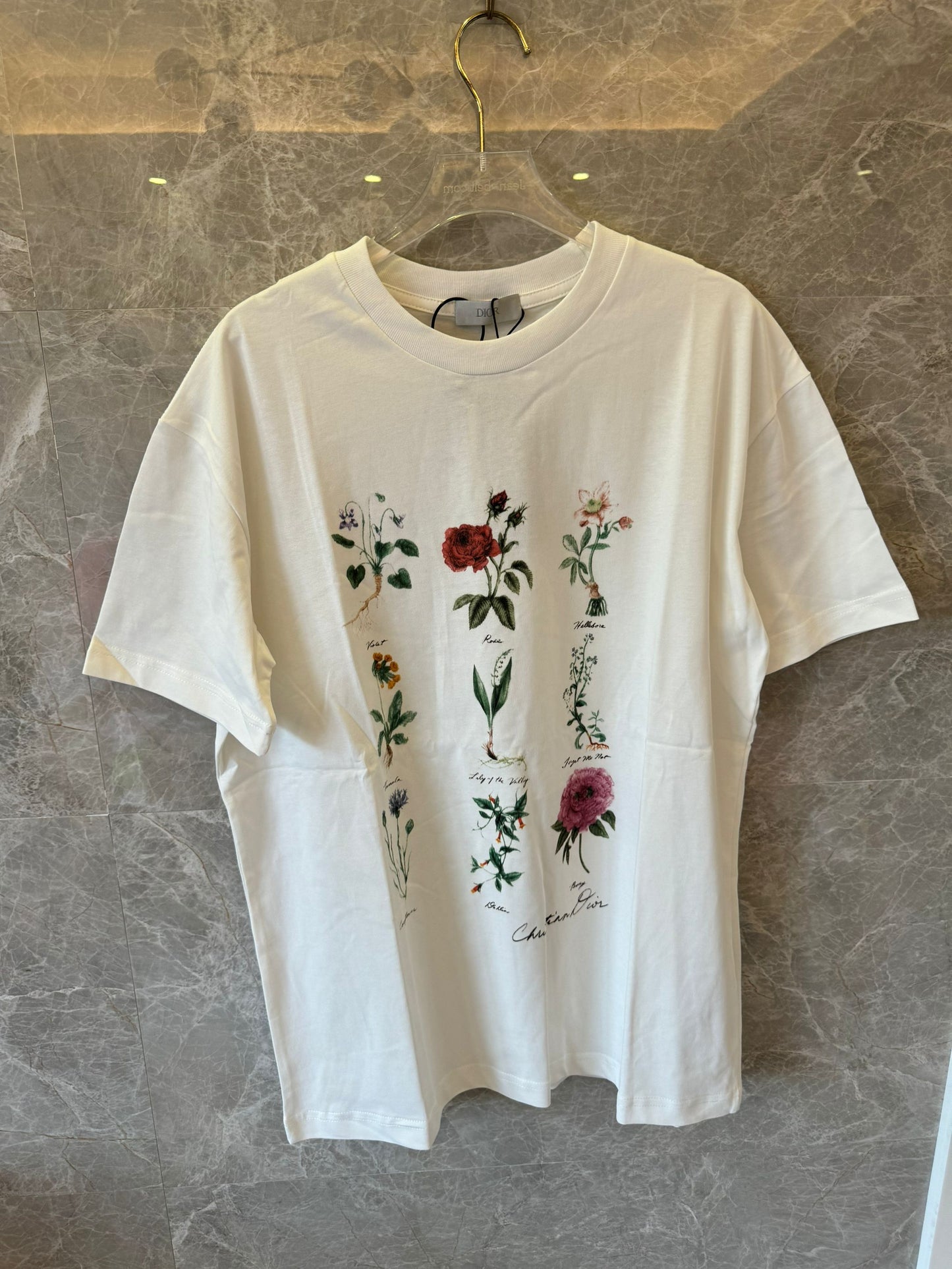 Christian Dior t-shirt for women flowers white