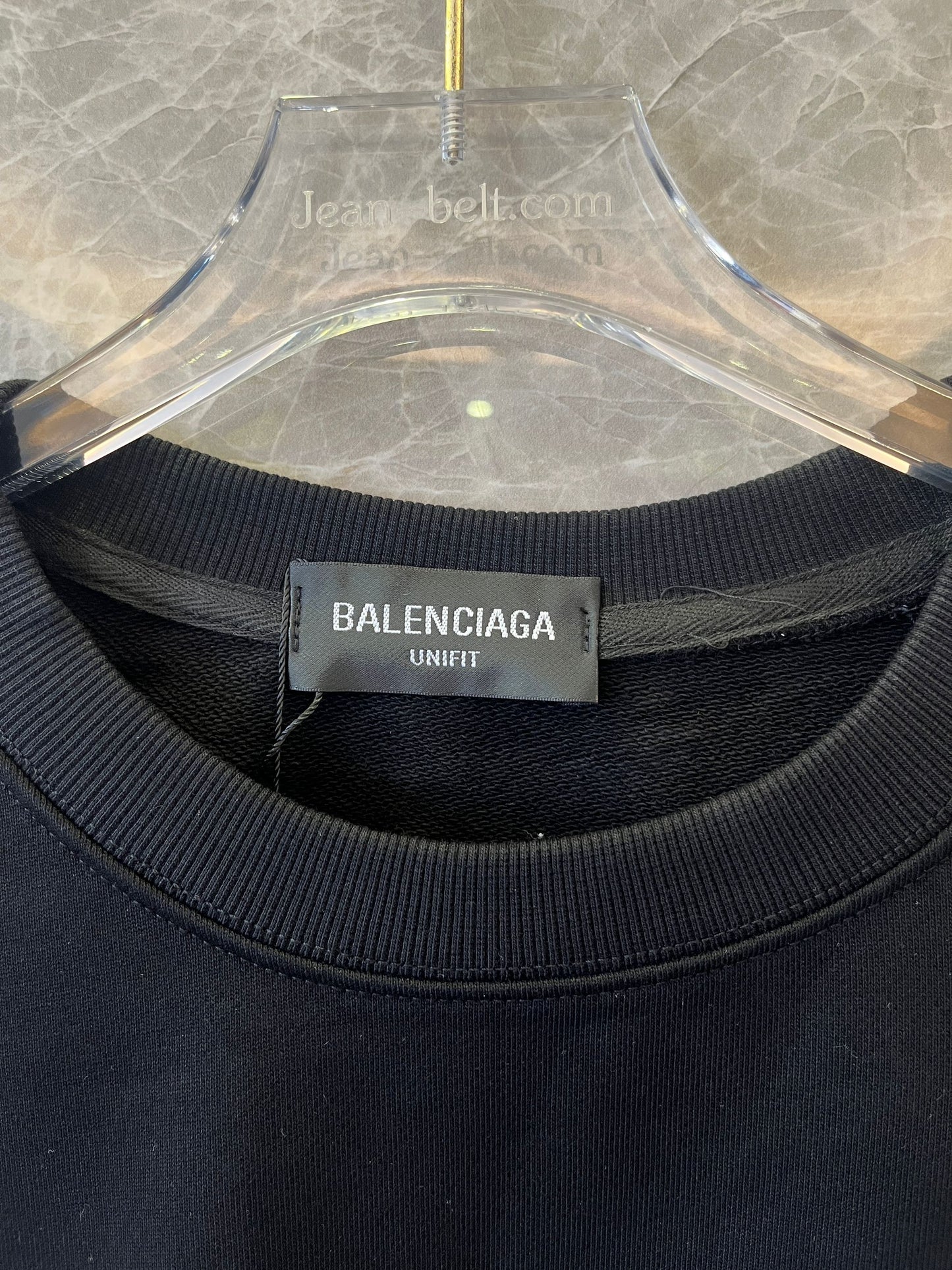 Balenciaga lock logo washed and worn round neck sweatshirt