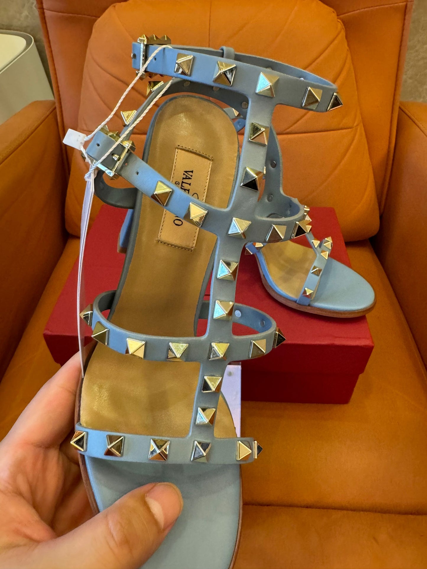 Valentino rockstud collection high heels blue