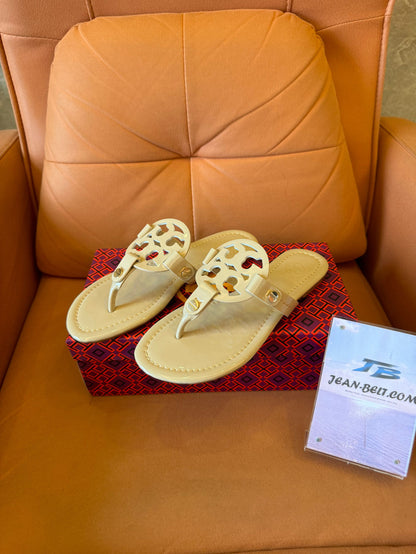 Tory Burch flip flop cream