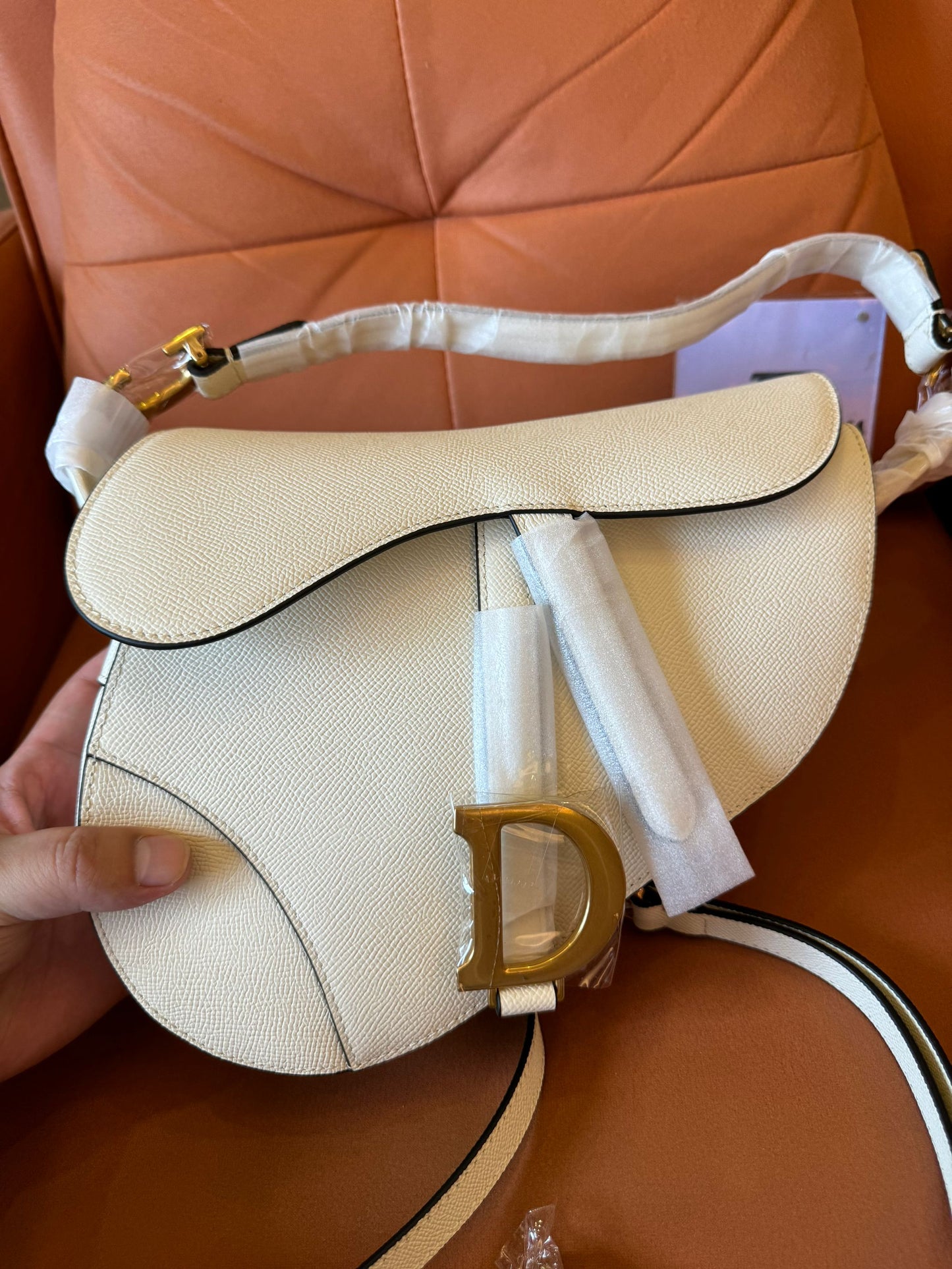 Dior saddle bag for women white