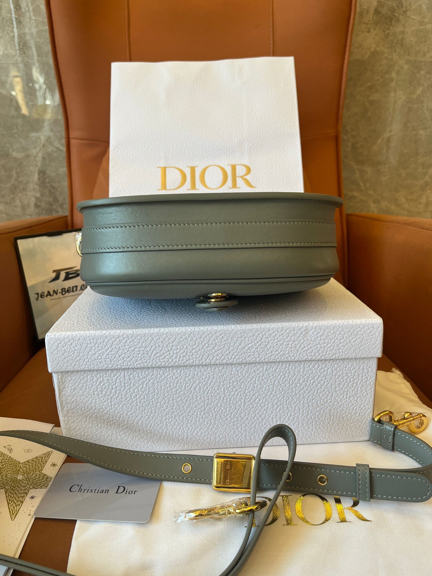 Christian Dior small  Bobby bag Gray leather