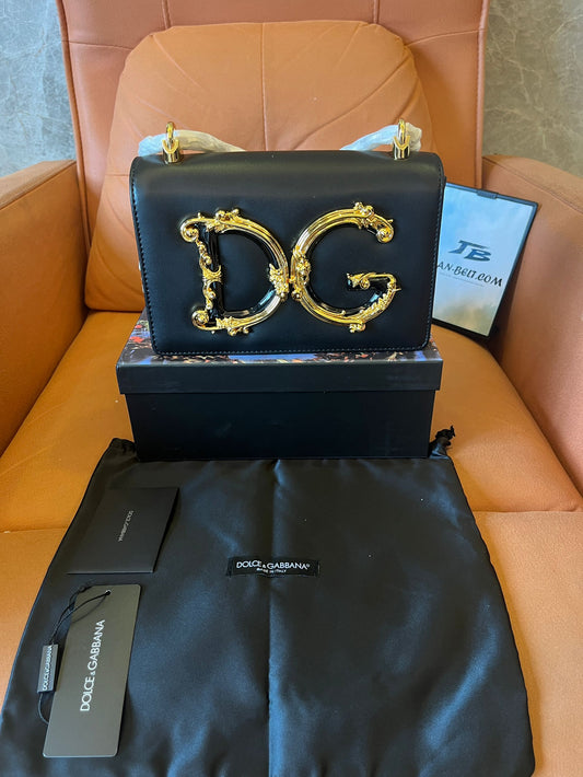 Dolce&Gabbana baroque small leather crossbody bag