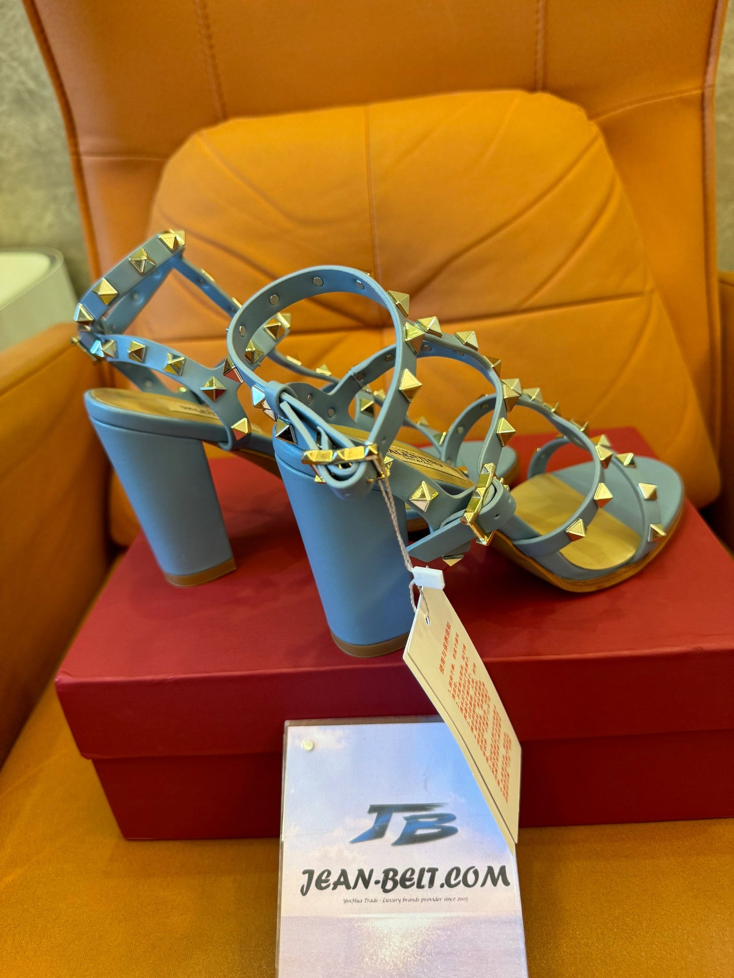 Valentino rockstud collection high heels blue