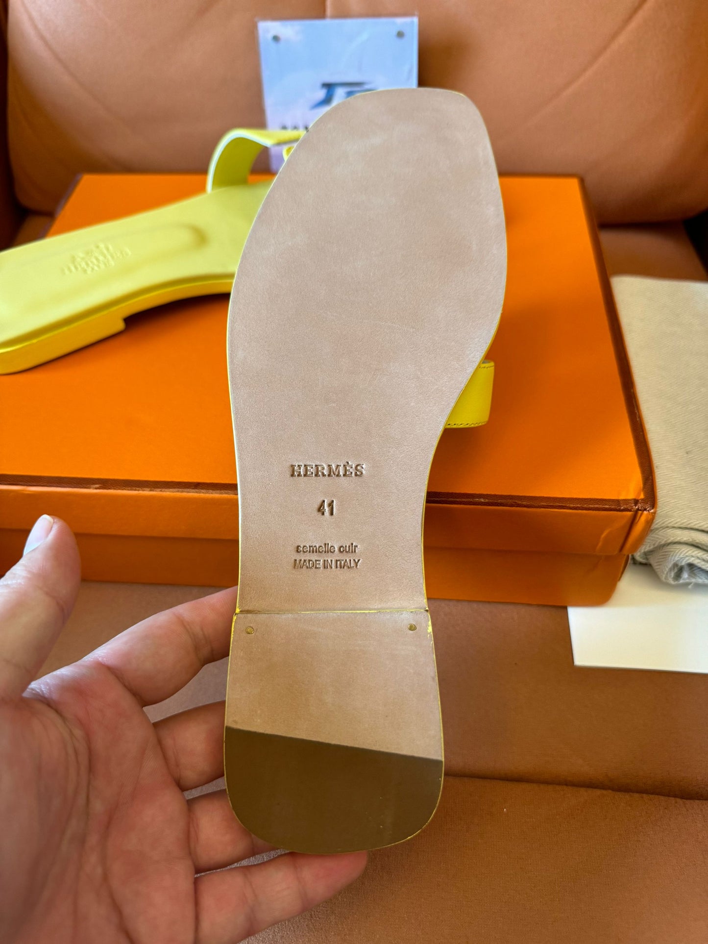 Hermes oran swift leather slipper