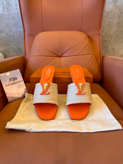 Louis Vuitton LV capri flat mule orange