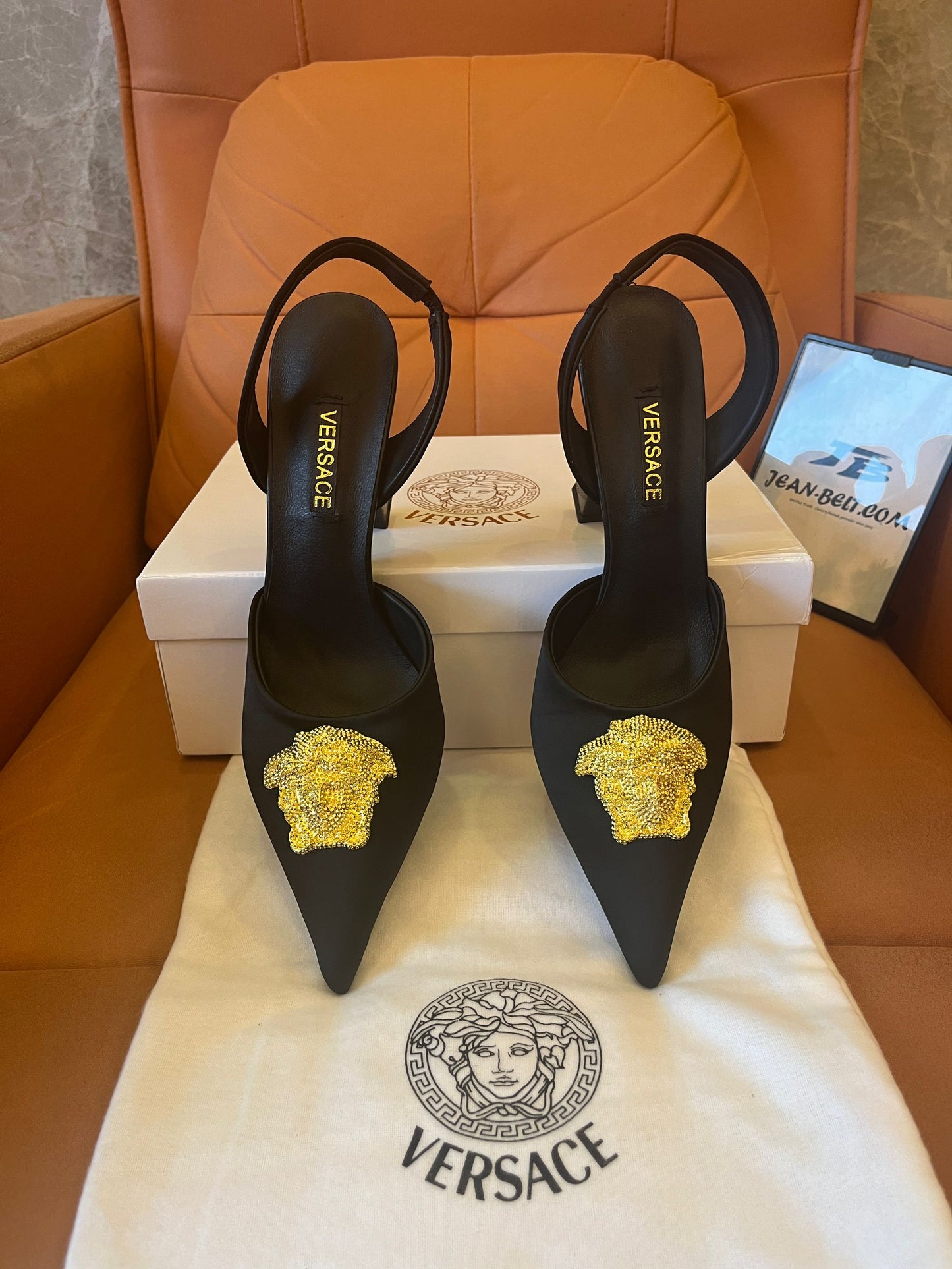 Versace gold medusa high heels