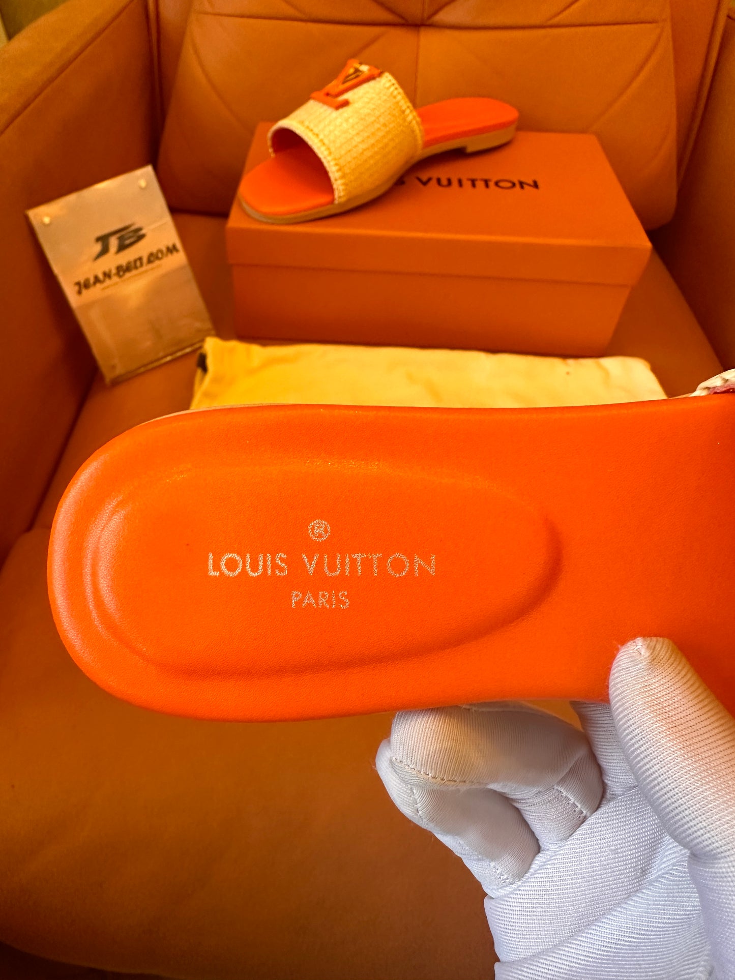 Louis Vuitton LV capri flat mule orange