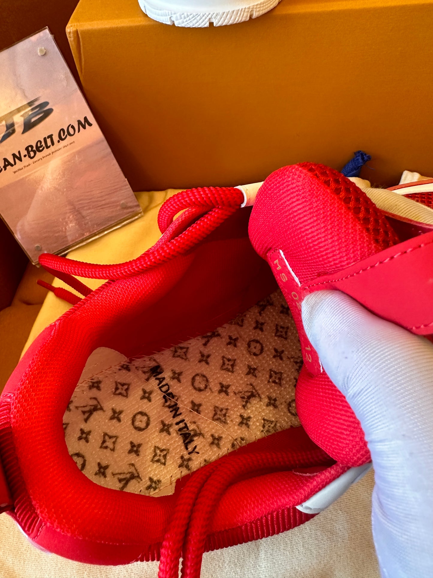 Louis Vuitton LV skate sneaker red white for unisex