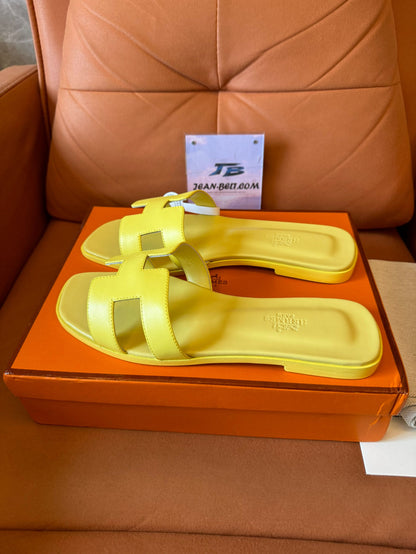 Hermes oran swift leather slipper