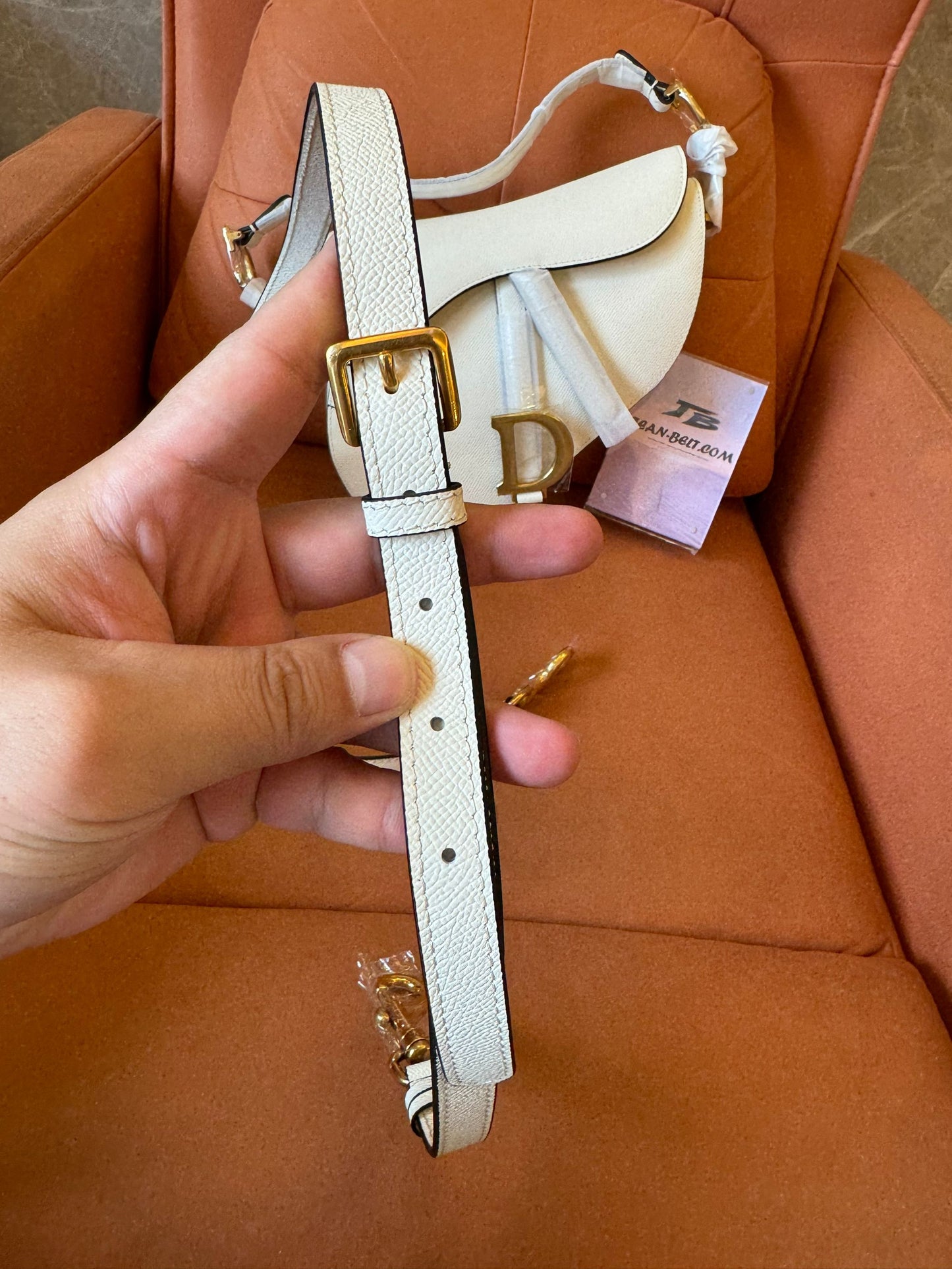 Dior saddle bag for women white