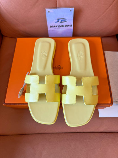 Hermes oran swift leather slipper