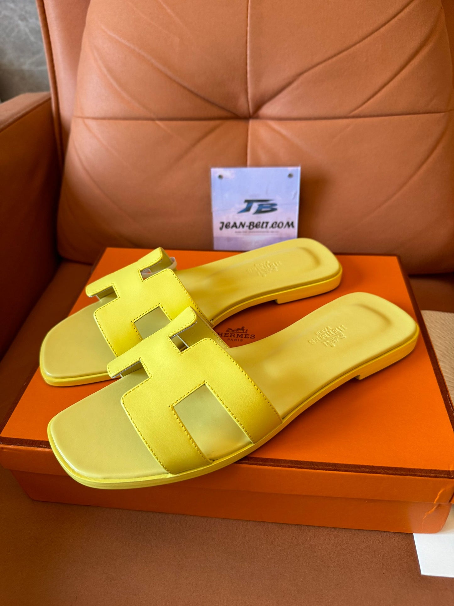 Hermes oran swift leather slipper