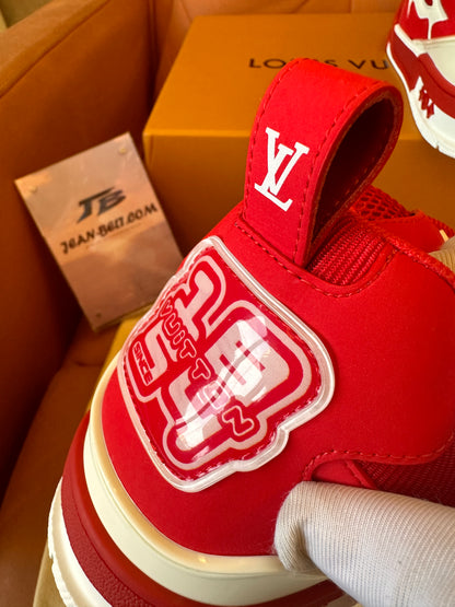 Louis Vuitton LV skate sneaker red white for unisex