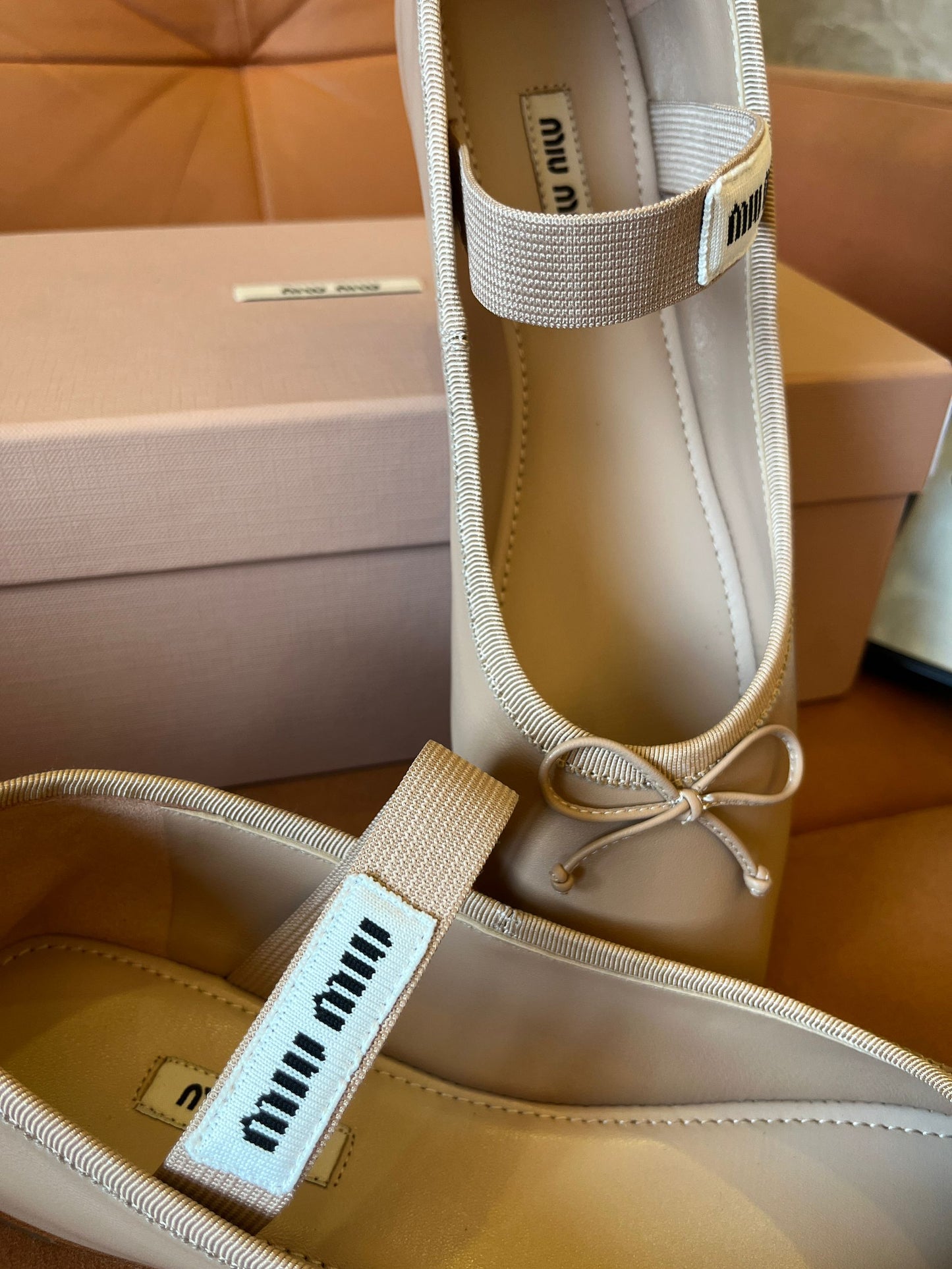 Miu Miu leather ballerina flats