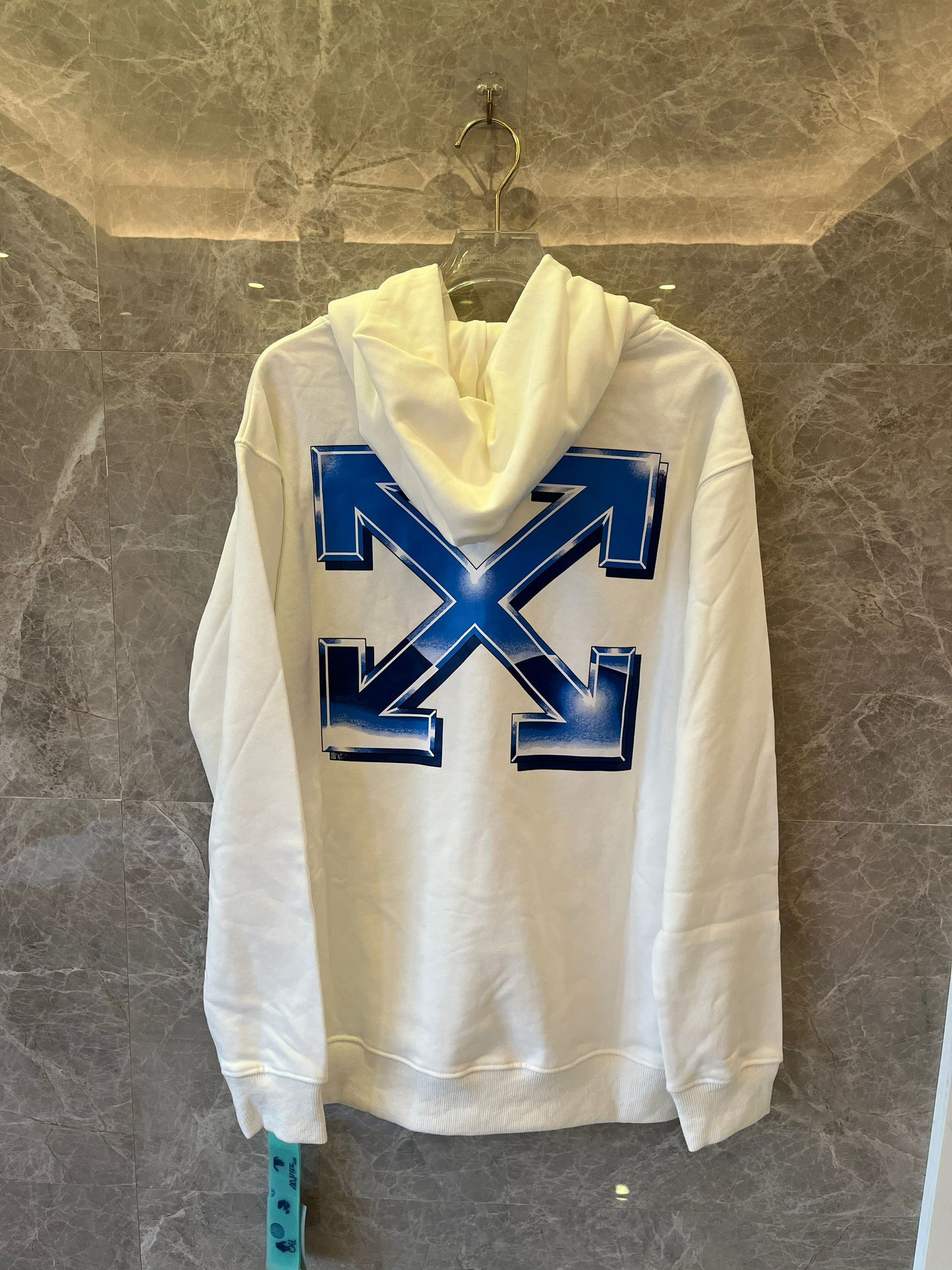 OFF-WHITE metal arrow brand-print cotton-jersey hoody in white