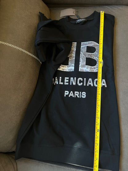 Balenciaga lock logo washed and worn round neck sweatshirt