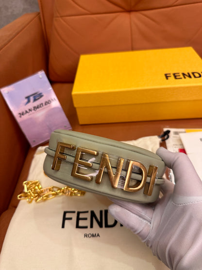 Fendi graphy crescent underarm bag mini mint green