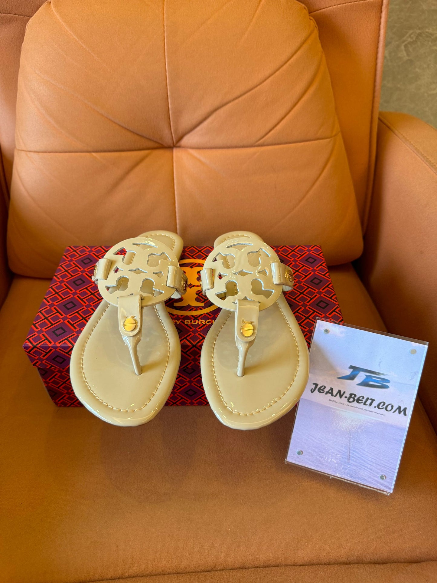 Tory Burch flip flop cream