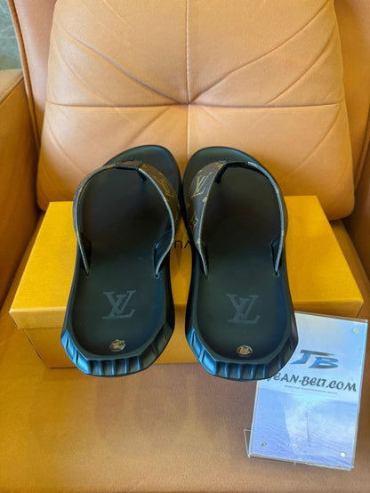 Louis Vuitton flip flop monogram thong slide in brown