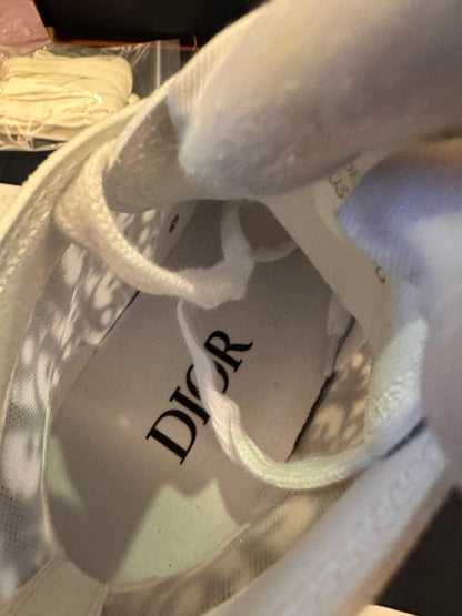 Dior b23 sneakers high top white and black dior oblique canvas