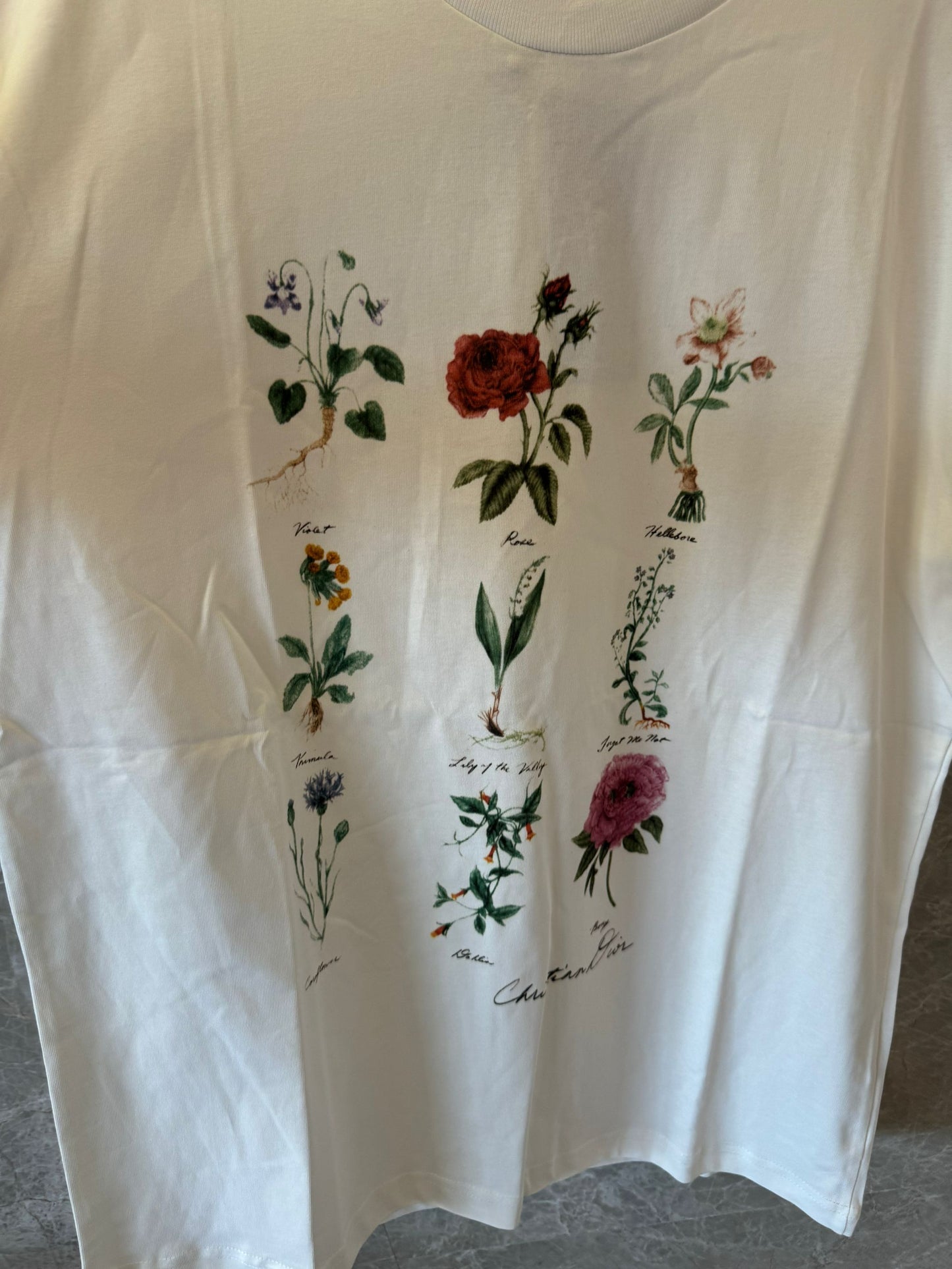 Christian Dior t-shirt for women flowers white