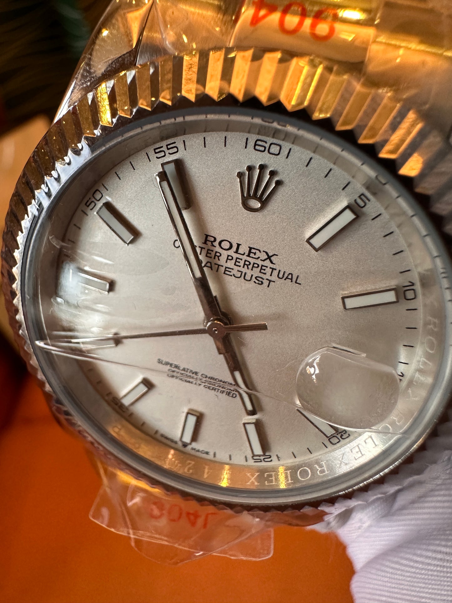 [3A quality]Rolex datejust 41mm 126334 white index white gold fluted bezel steel oyster watch box papers