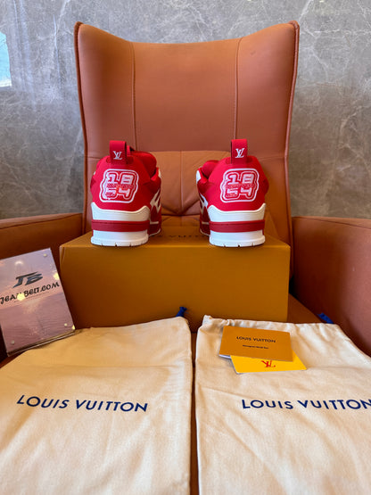 Louis Vuitton LV skate sneaker red white for unisex