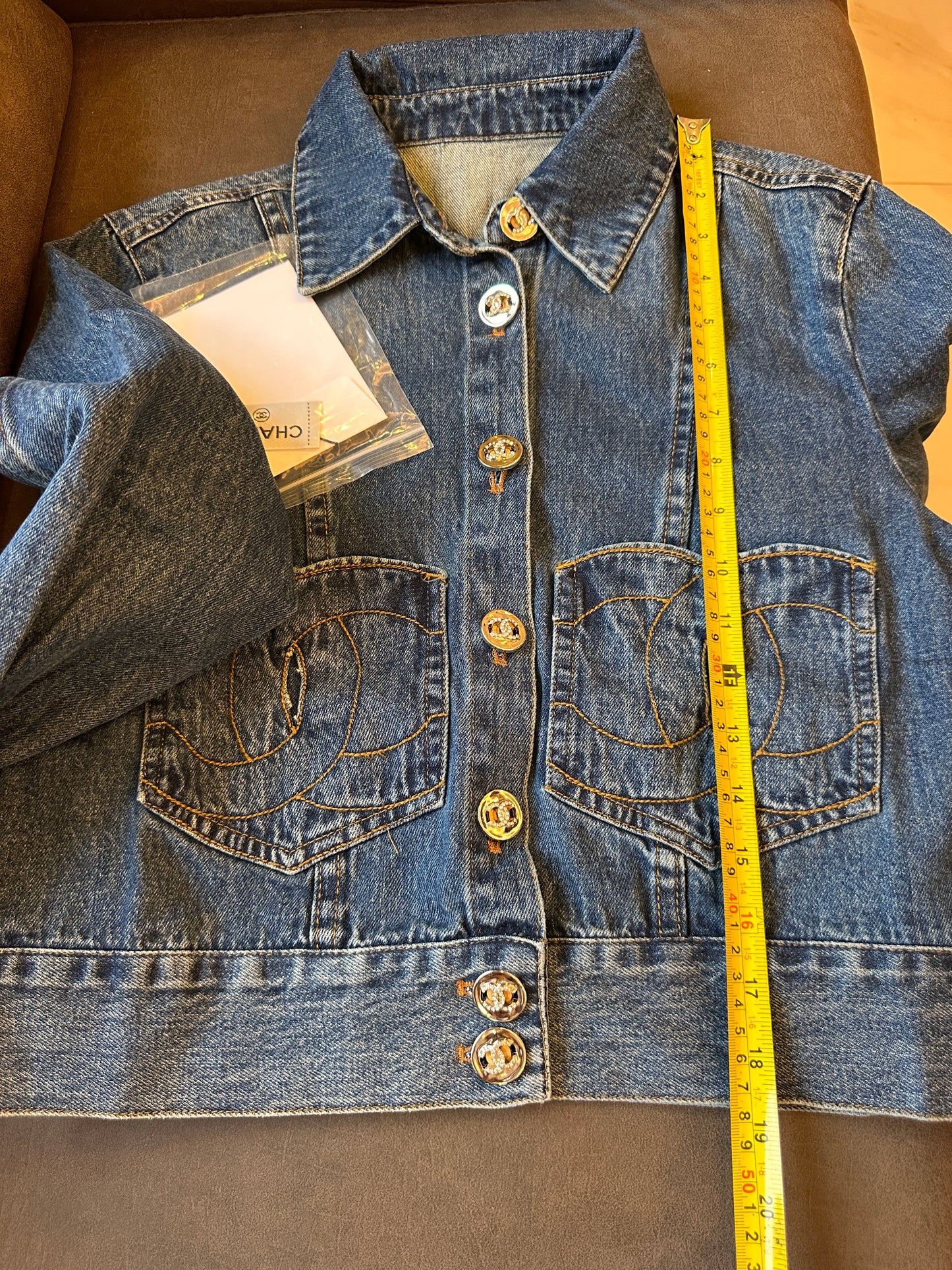 Chanel denim jacket skirt set