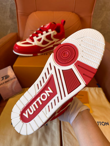 Louis Vuitton LV skate sneaker red white for unisex