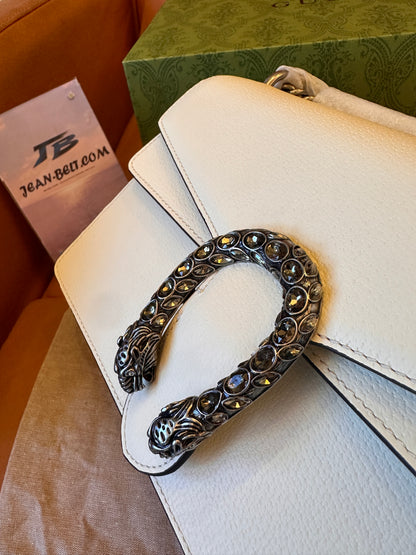 Gucci dionysus white leather chain wallet