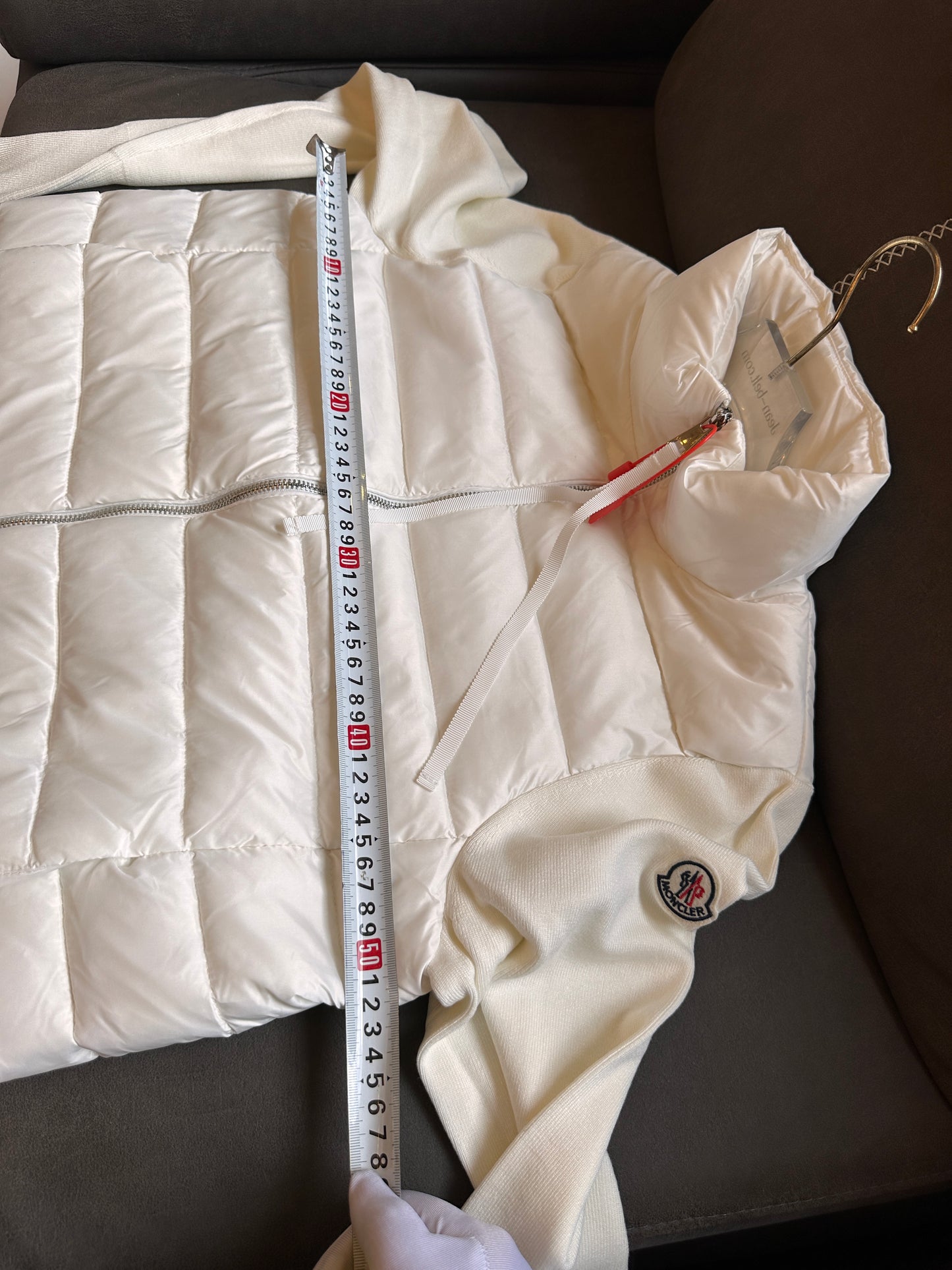 Moncler lightweight padded cotton jersey quilted shell down jacket zip-up cardigan white