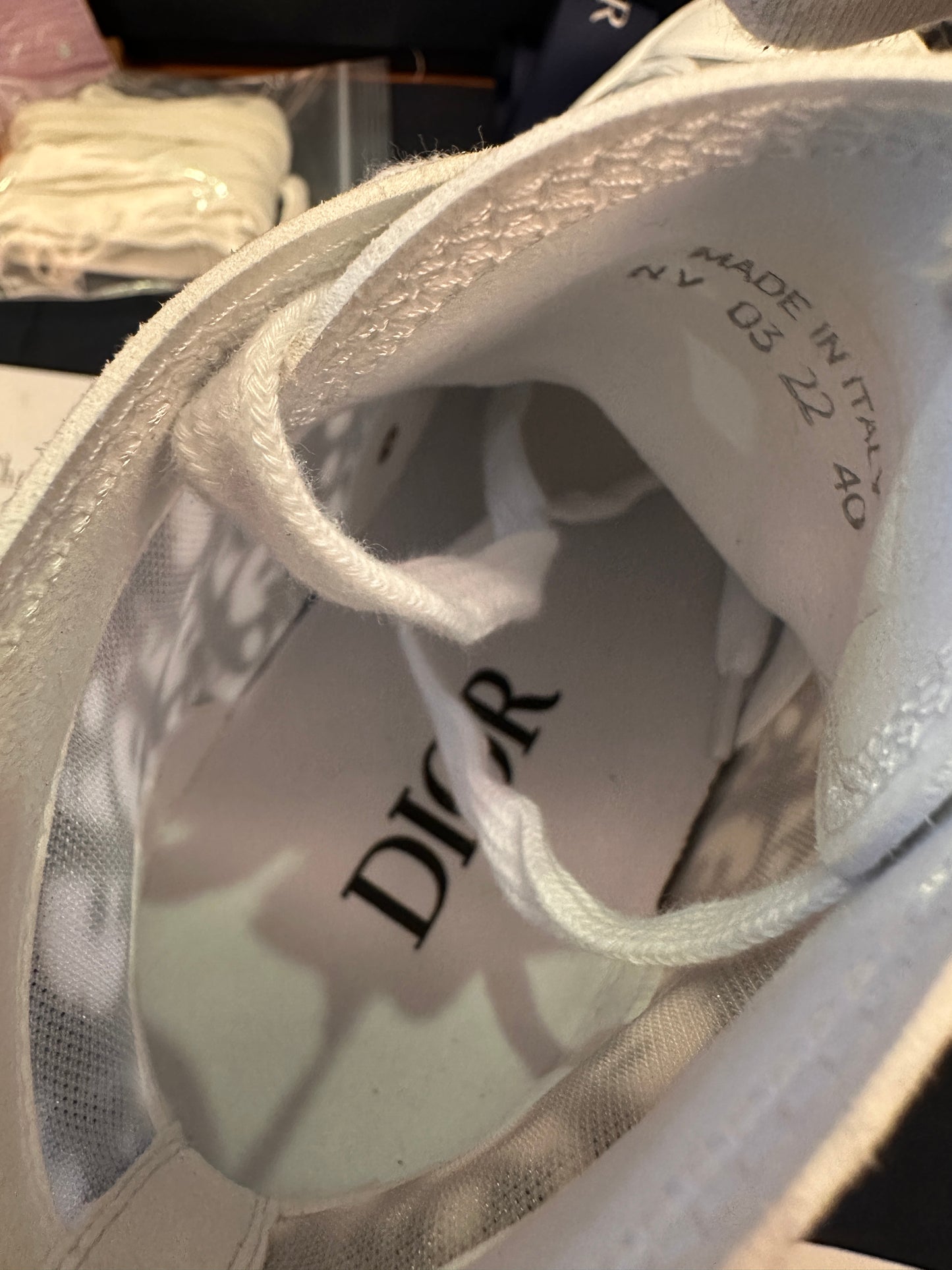 Dior b23 sneakers high top white and black dior oblique canvas