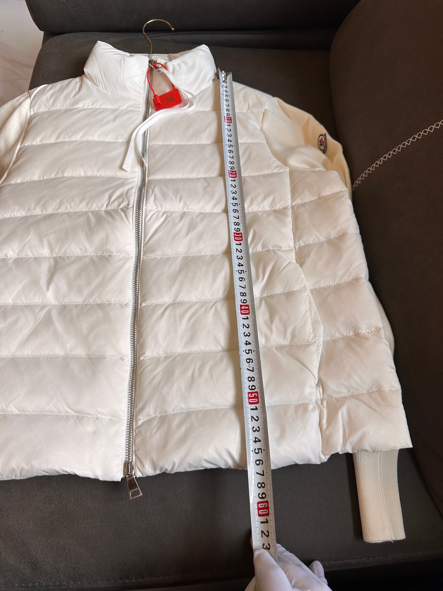 Moncler lightweight padded cotton jersey quilted shell down jacket zip-up cardigan white