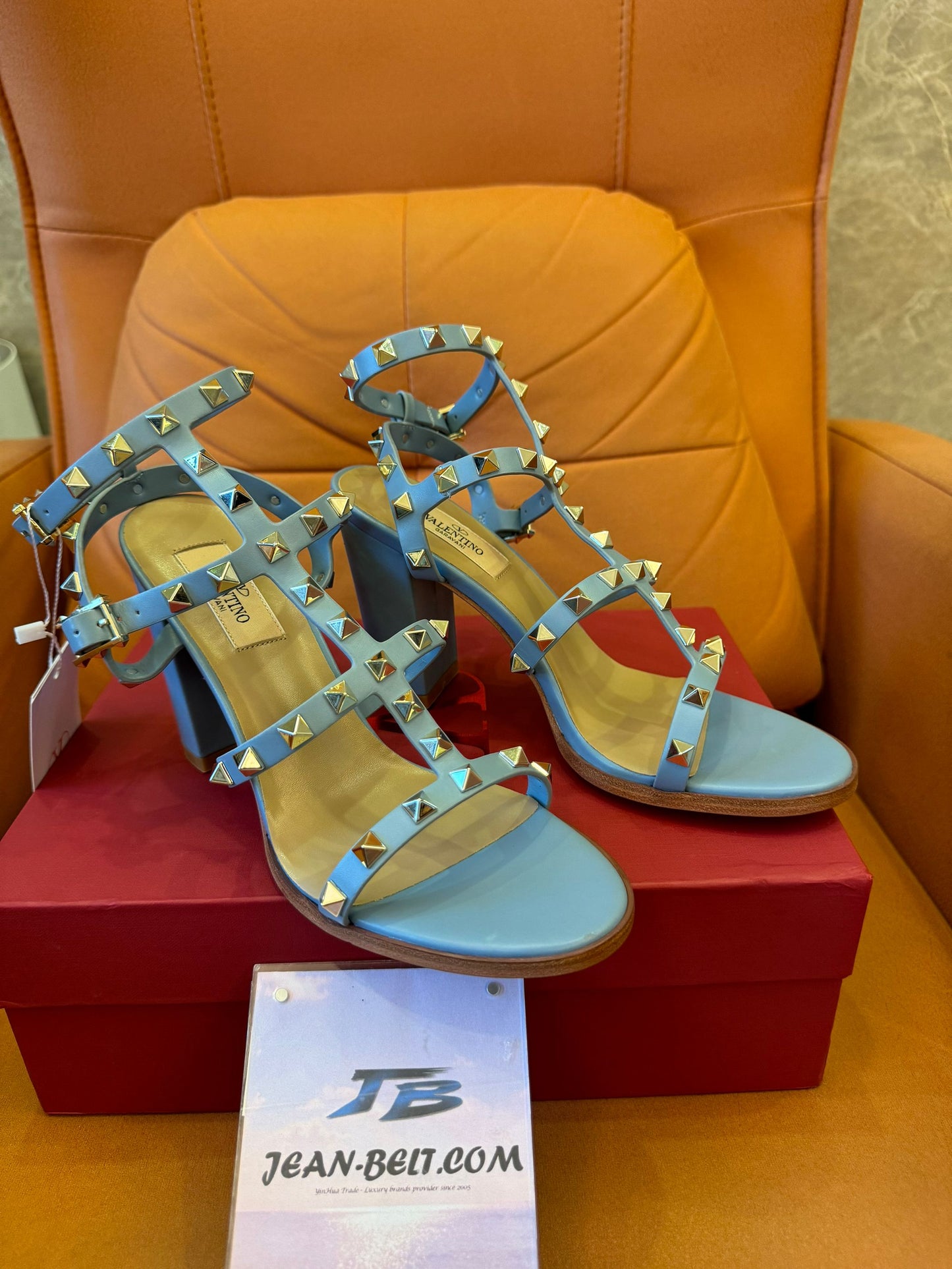 Valentino rockstud collection high heels blue