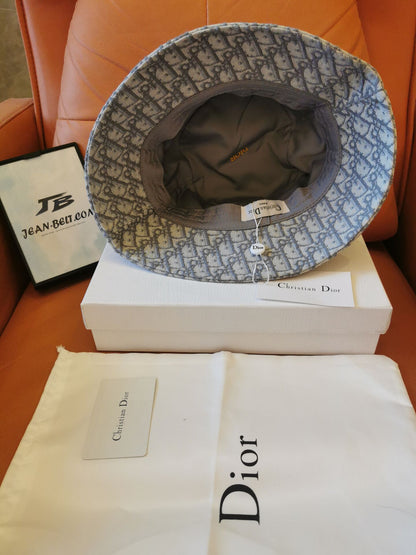 Dior monogram embroidered logo fisherman hat