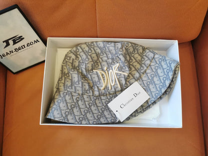 Dior monogram embroidered logo fisherman hat