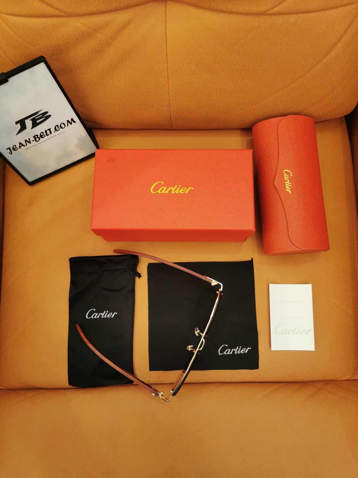 Cartier Santos-Dumont sunglasses - gold frame with gradient burgundy lenses