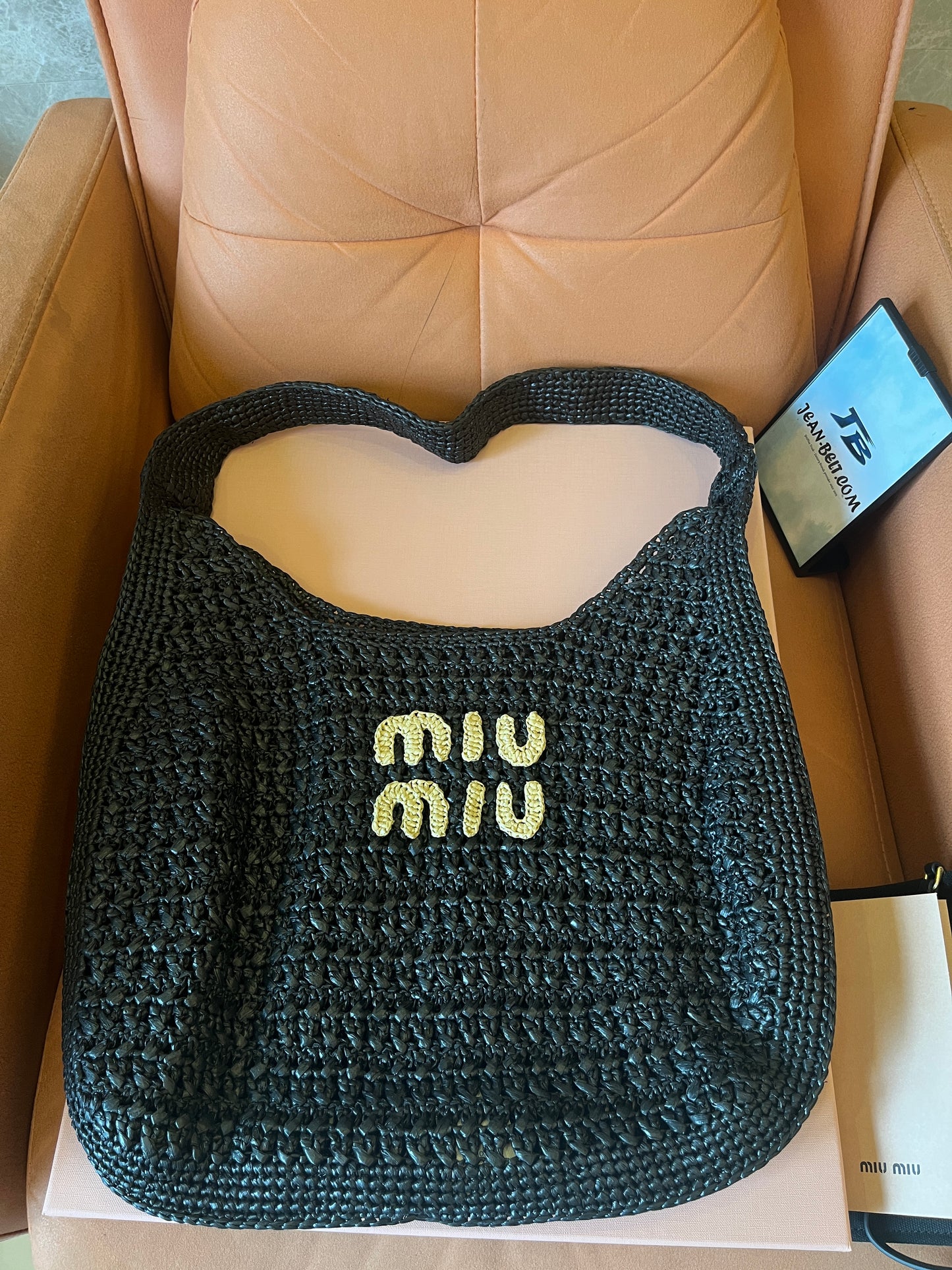 Miu Miu women's black crochet Hobo bag