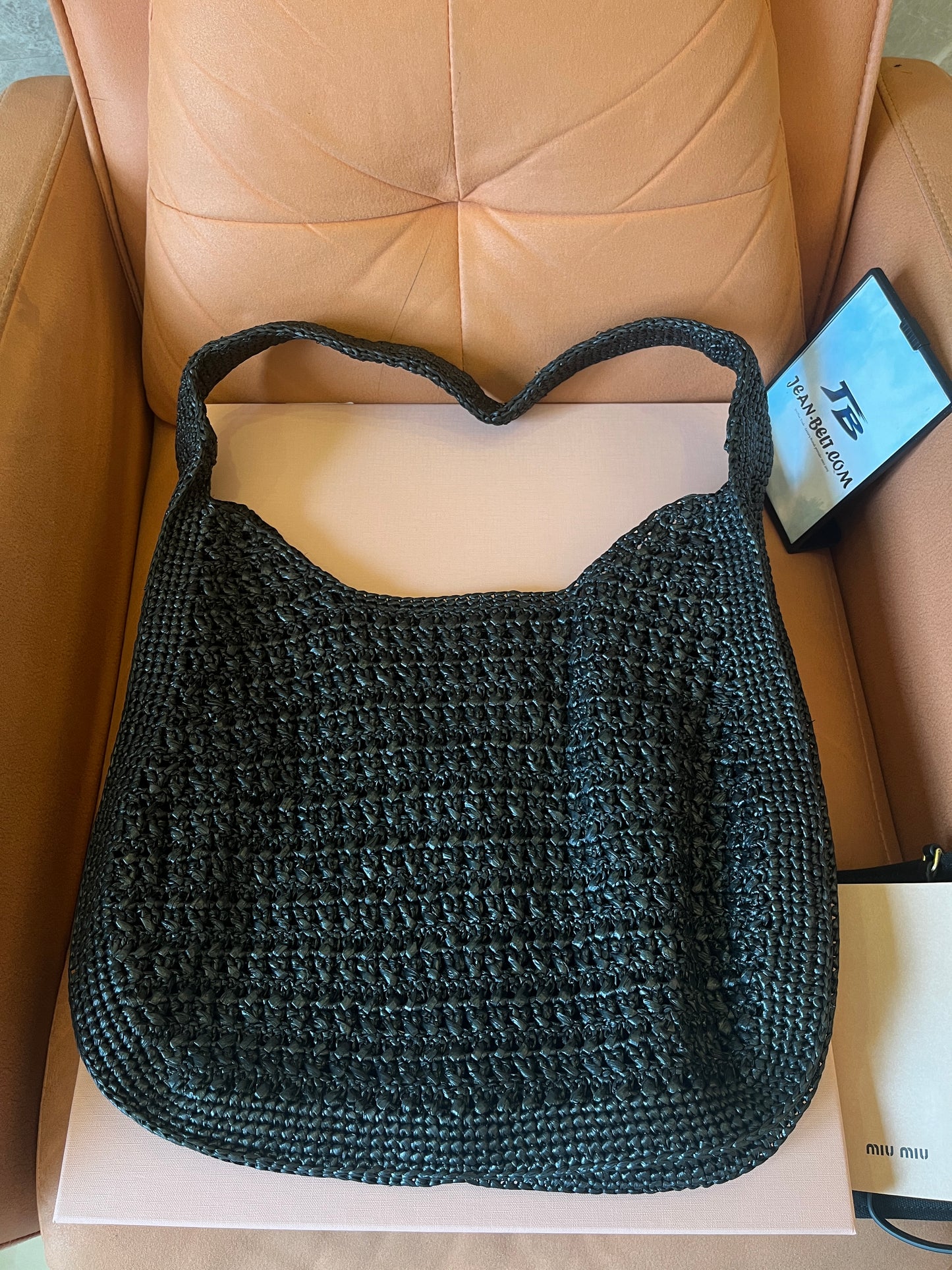 Miu Miu women's black crochet Hobo bag